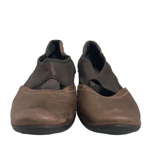 SESTO MEUCCI Pure Italian Gold & Brown Shoes Size 7M - Picture 2 of 10